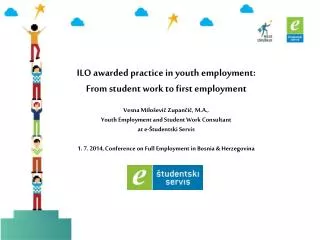 ILO awarded practice in youth employment: From student work to first employment