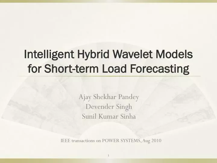 intelligent hybrid wavelet models for short term load forecasting