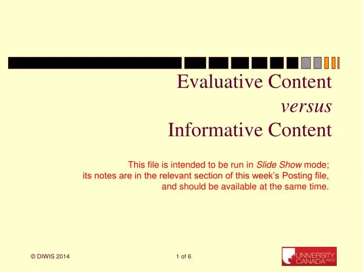 evaluative content versus informative content