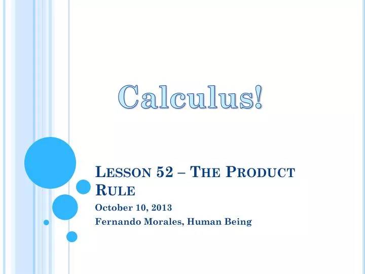 lesson 52 the product rule