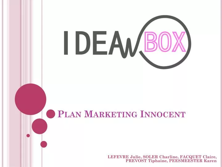 plan marketing innocent