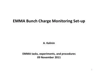 EMMA Bunch Charge Monitoring Set-up