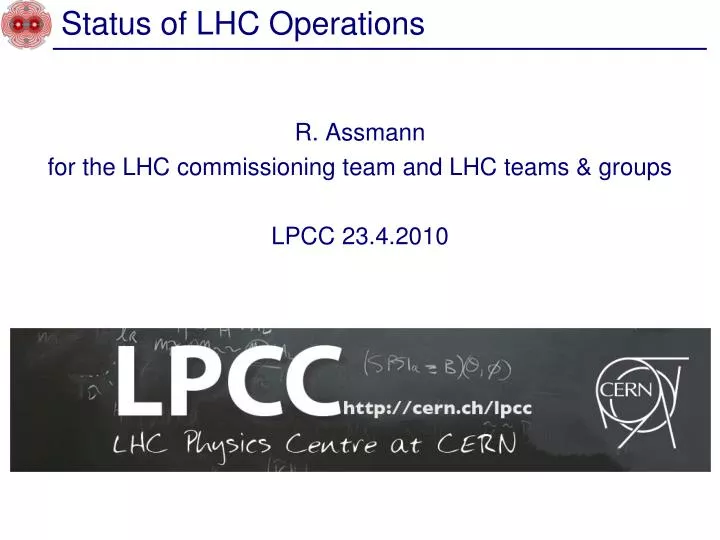 status of lhc operations