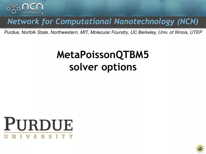 metapoissonqtbm5 solver options