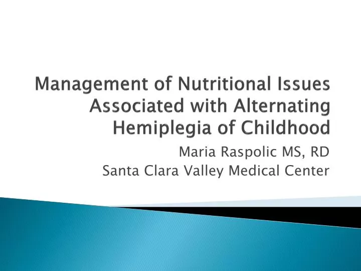 management of nutritional issues associated with alternating hemiplegia of childhood