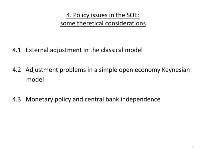 4 policy issues in the soe some theretical considerations