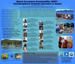 Marine Ecosystem Sustainability IGERT : Interdisciplinary Graduate Education in Alaska