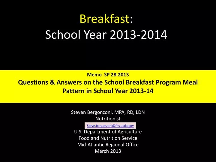 breakfast school year 2013 2014
