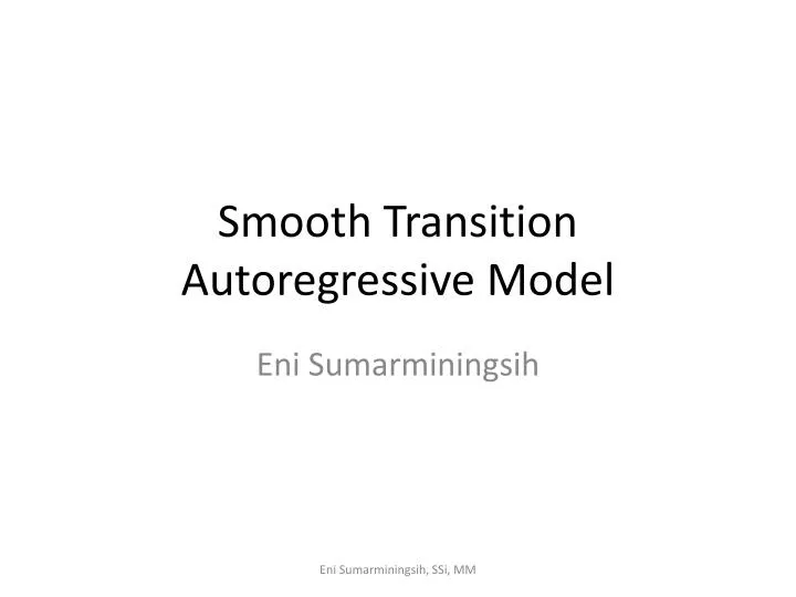 smooth transition autoregressive model