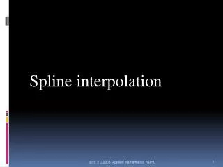 Spline interpolation