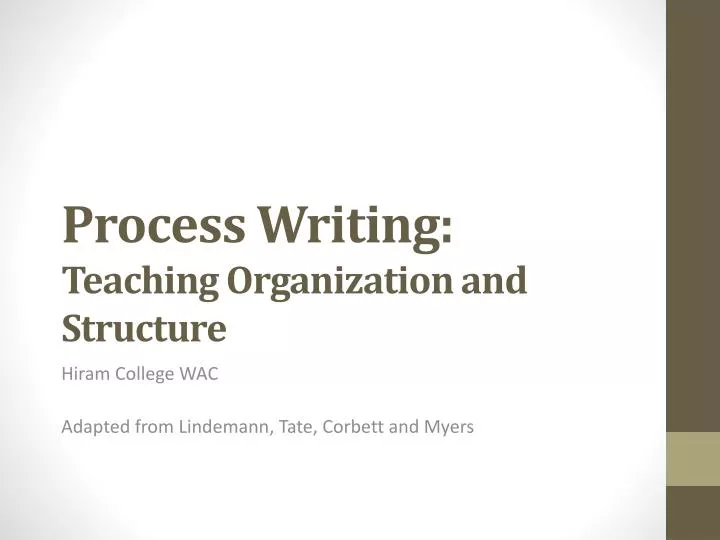 process writing teaching organization and structure