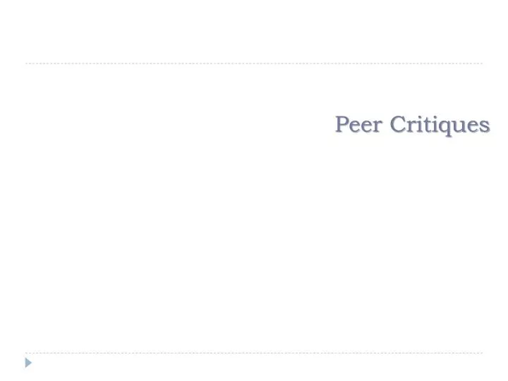 peer critiques