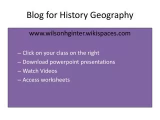 Blog for History Geography