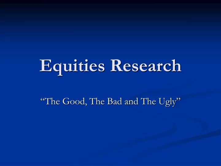 equities research