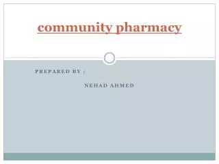 community pharmacy