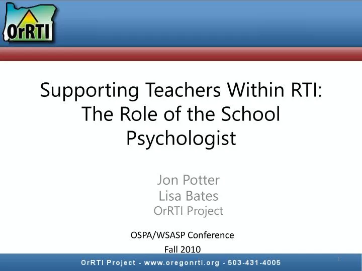 supporting teachers within rti the role of the school psychologist