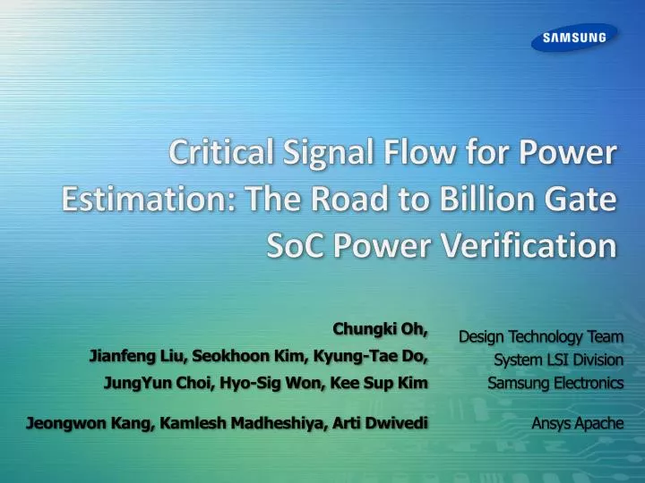 critical signal flow for power estimation the road to billion gate soc power verification