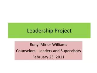 Leadership Project