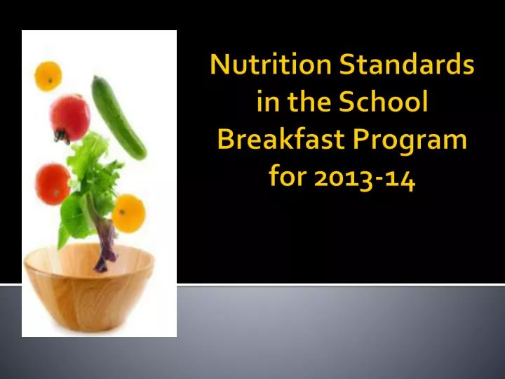 nutrition standards in the school breakfast program for 2013 14