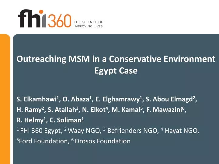 outreaching msm in a conservative environment egypt case