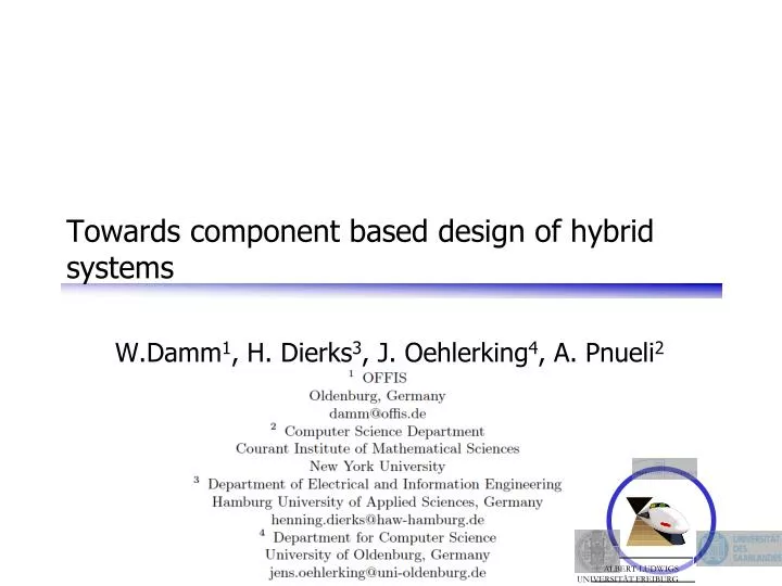 towards component based design of hybrid systems