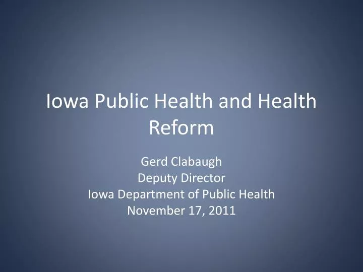 iowa public health and health reform