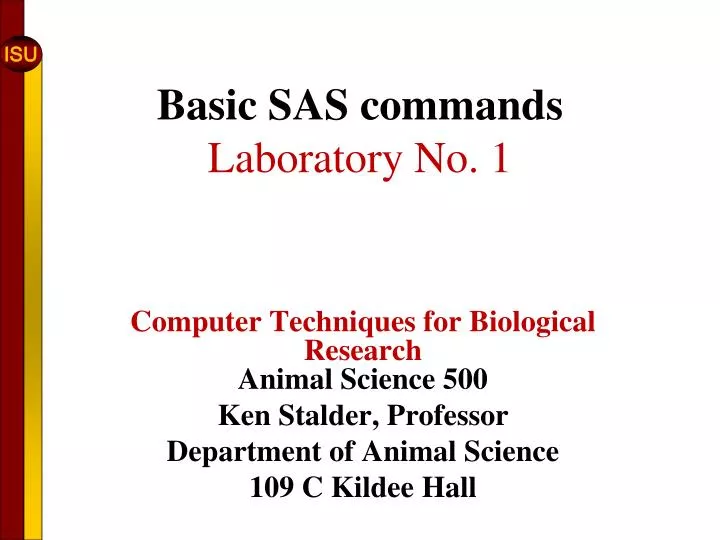 basic sas commands laboratory no 1