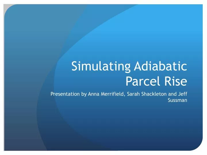 simulating adiabatic parcel rise