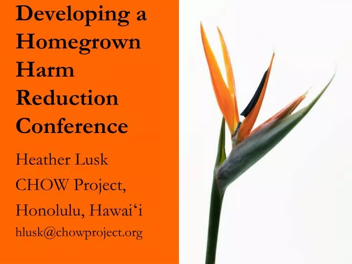 developing a homegrown harm reduction conference