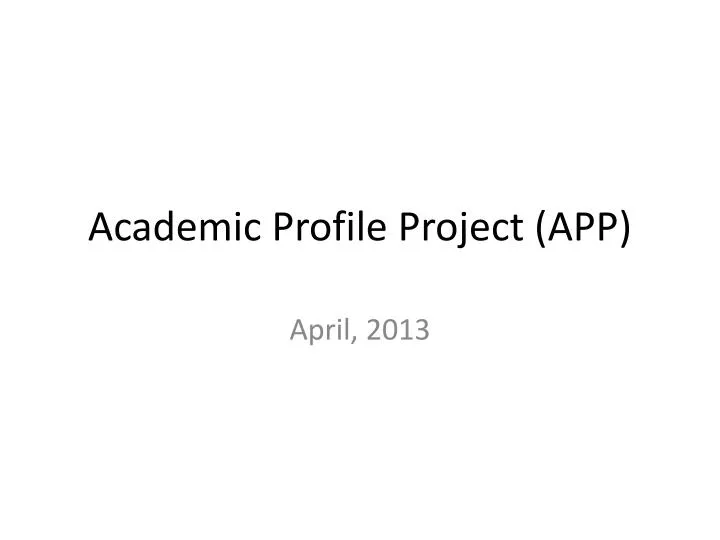 academic profile project app