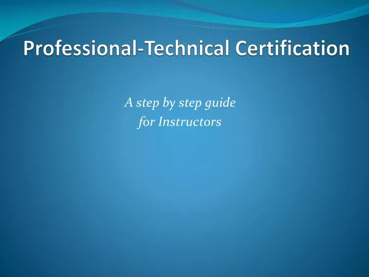 professional technical certification