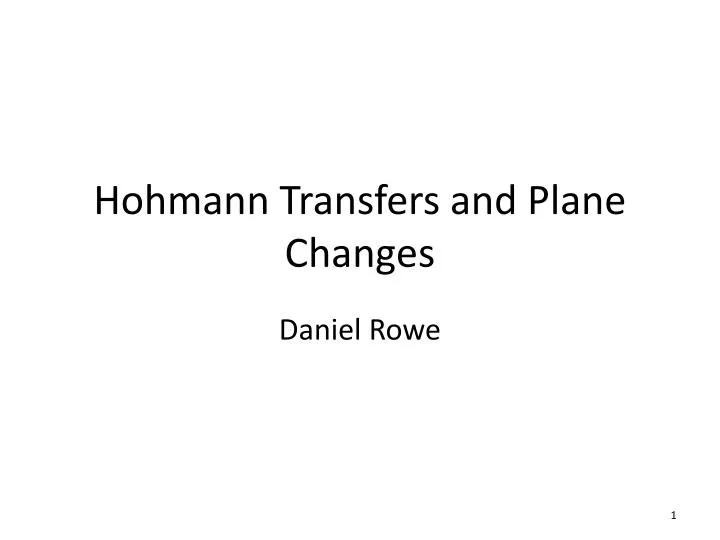 hohmann transfers and plane changes