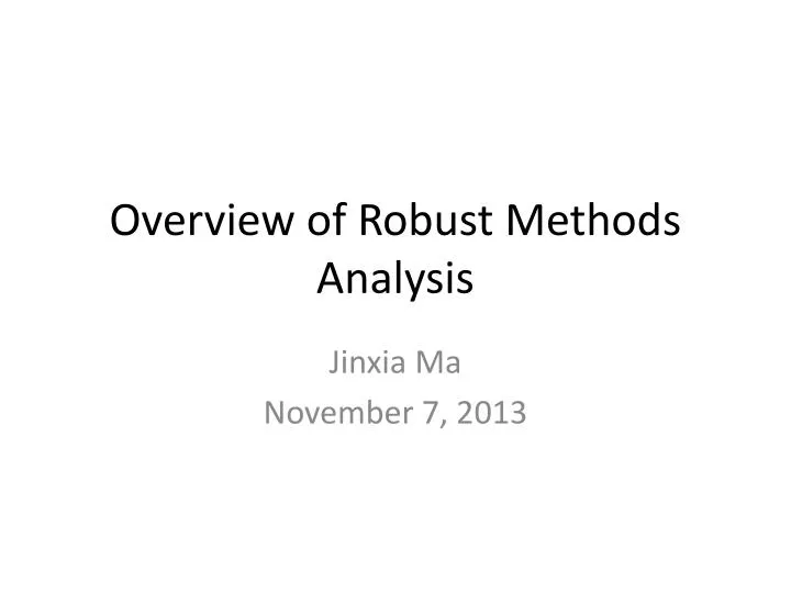 overview of robust methods analysis