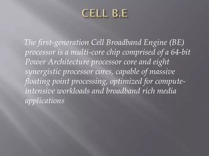 cell b e