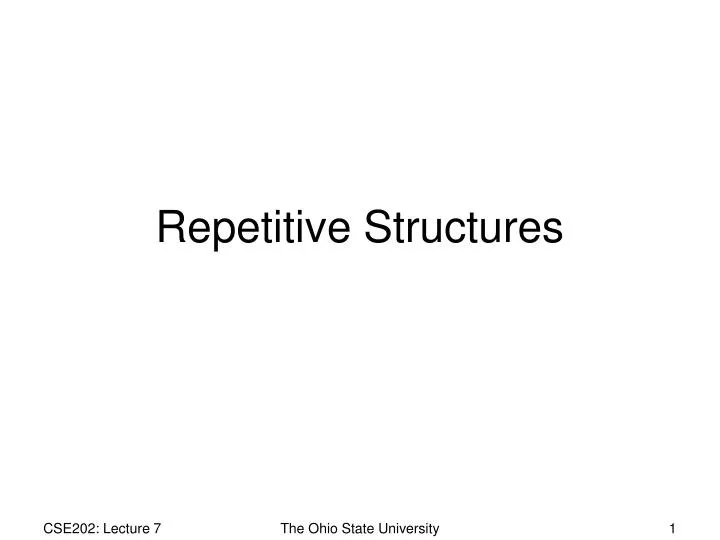 repetitive structures