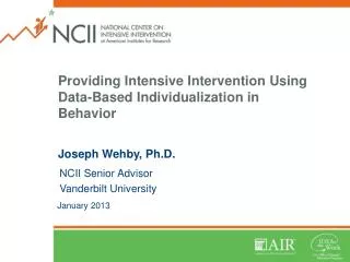 Providing Intensive Intervention Using Data-Based Individualization in Behavior