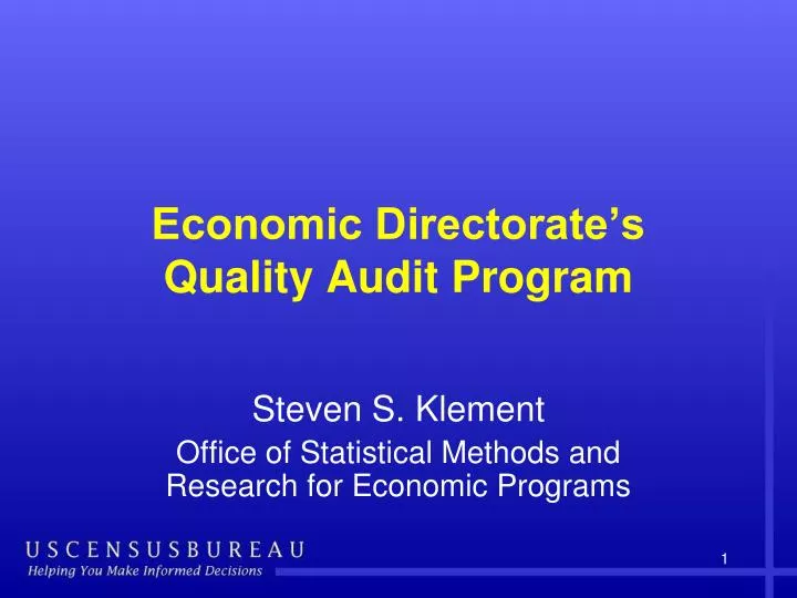 economic directorate s quality audit program