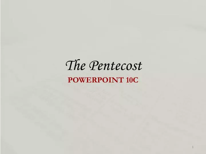 the pentecost powerpoint 10c