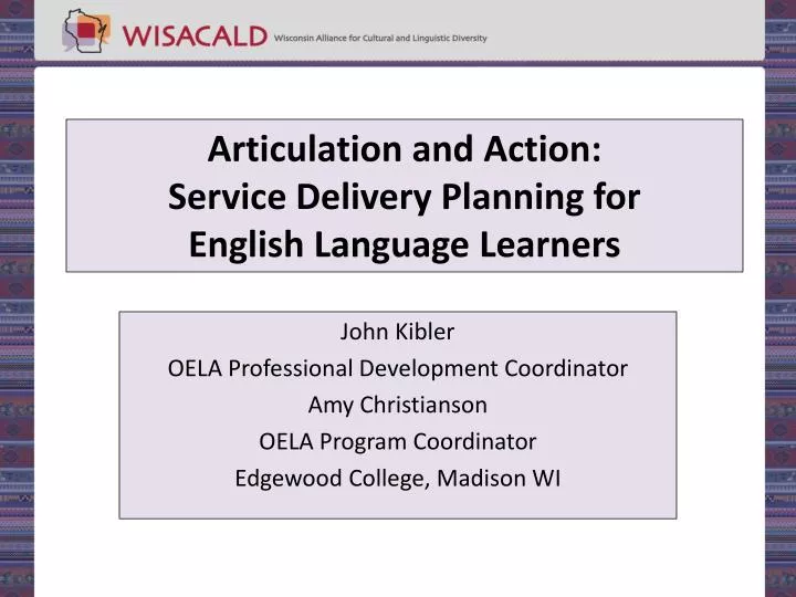 articulation and action service delivery planning for english language learners