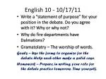 English 10 - 10/17/11