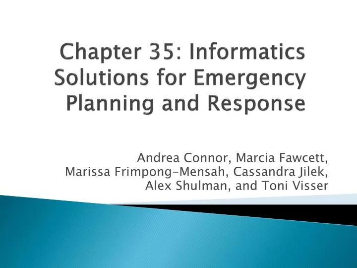 chapter 35 informatics solutions for emergency planning and response