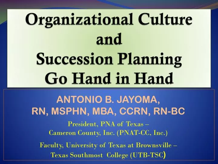 organizational culture and succession planning go hand in hand