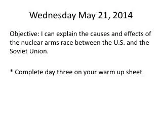 Wednesday May 21, 2014