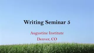 Writing Seminar 5