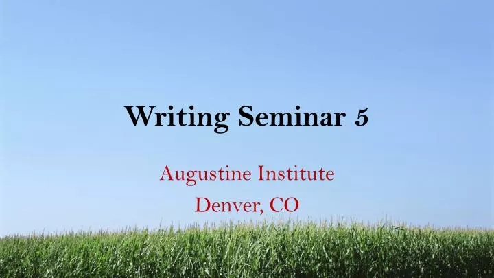 writing seminar 5