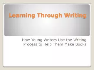 Learning Through Writing
