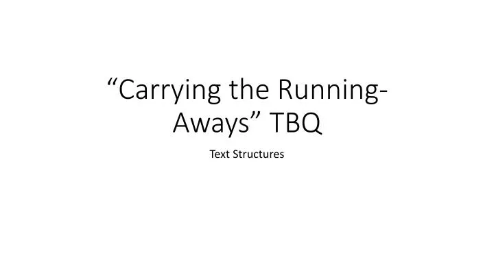 carrying the running aways tbq