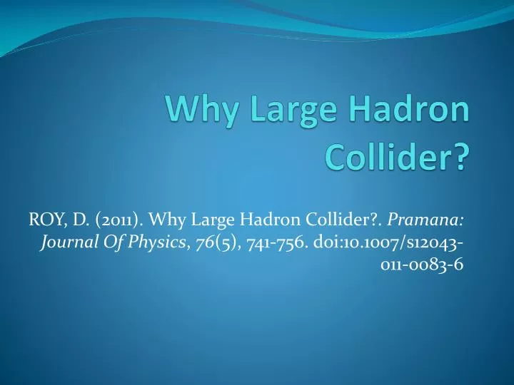 why large hadron collider