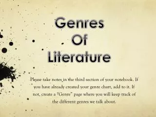 Genres Of Literature