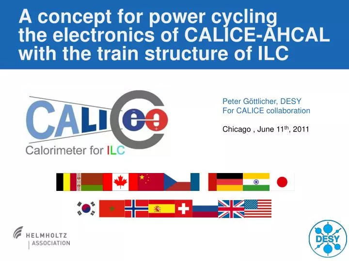 a concept for power cycling the electronics of calice ahcal with the train structure of ilc